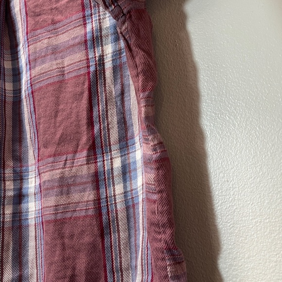 Lightweight Flannel Top - Wine/Burgundy, White, and Periwinkle/Purplish-Blue - Picture 12 of 17